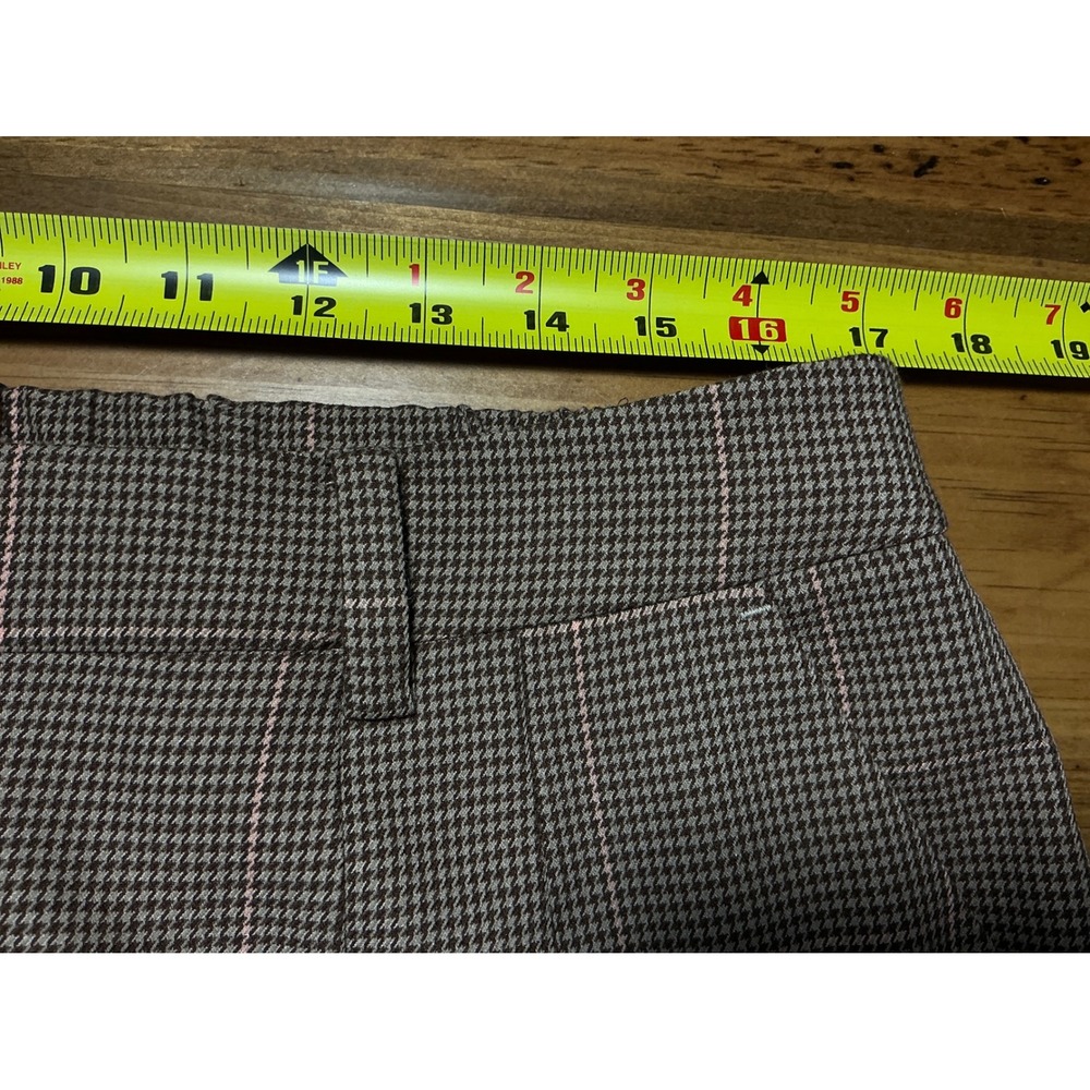 Maeve Anthropologie Avery Pleated Wide Leg Houndstooth Pants size L Tall - Picture 10 of 10